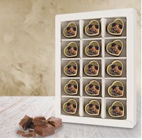 chocolade hartjes bonbons met foto